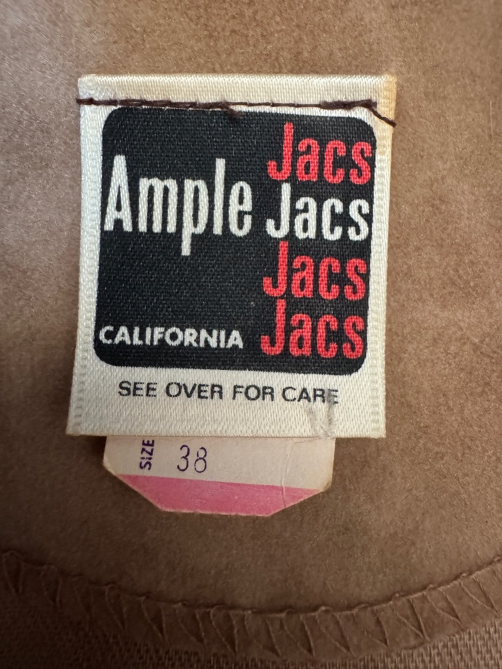 VINTAGE 70s Ample Jacs California Brushed Suede Style Cotton Jacket Groovy Retro - Picture 4 of 11